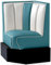 Bank Dinerbank Eckbank Sitzbank Einrichtung Gastronomie Dinermöbel Lounge (Blue/White)