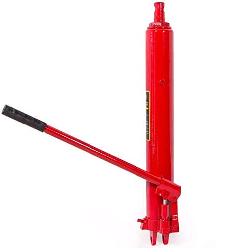 XtremepowerUS 8 Ton Hydraulic Long Ram Jack Replacement Engine Hoist Cylinder with Clevis Base, Heavy-Duty Welded Steel, Manual Pump Operation