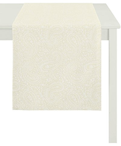 APELT 7907 48X140 20 Tischläufer, Polyester, cremeweiß