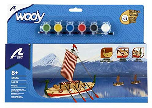 Artesania Latina – Wooden Ship Model Kit for Kids +8 – Drakkar Viking – Model 30506N – Models to Assemble – Initiation Level