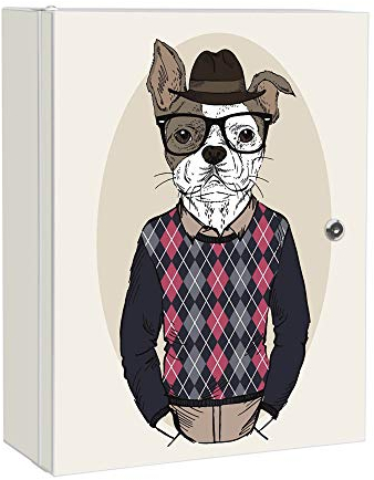 banjado Medizinschrank abschliessbar mit Motiv Ludger 35x46x15cm - großer Arzneischrank für die Hausapotheke - Medikamentenschrank aus Metall zur Medikamenten Aufbewahrung
