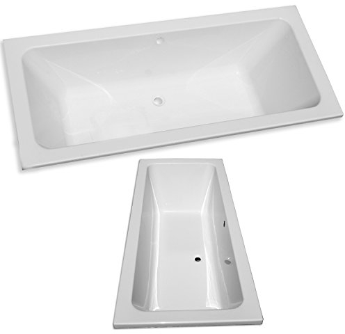 Acryl- Rechteck Badewanne Koralle T 200 180 x 80 cm mit Mittelablauf (ohne Montagematerial ohne Ablauf)
