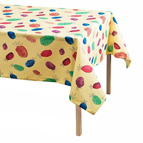 Bassetti Time rechteckige Baumwolltischdecke mit fleckabweisender Beschichtung aus Kunstharz 12 POSTI cm 140 x 250 YUCA - GIALLO