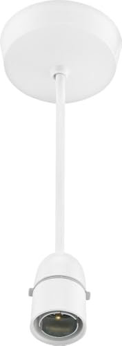 BG Electrical Light Pendant Set, Ceiling Light Rose, Cord and Bulb Holder Kit for B22 Bayonet Bulb, Heat Resistant, White, 6 Flex, 3 Base, 666-01