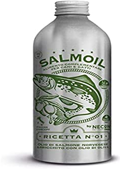 Salmoil Ricetta 1 Alimento Complementare per Cani e Gatti a Base di Olio di Salmone Norvegese Arricchito con Olio di Oliva- 500 ml