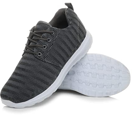 AJVANI lace up Casual Gym Running Fitness Sport Trainers Shoes Sneakers Size 11 45 Grey