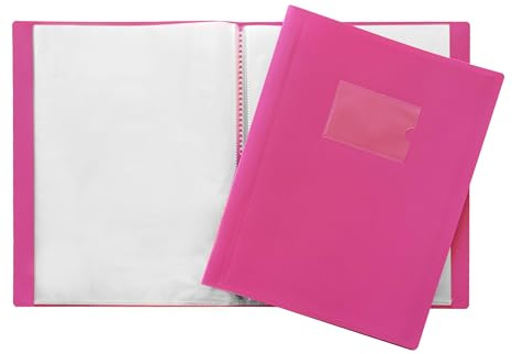 A4 Pink Flexible Cover 10 Pocket Display Book