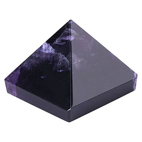 Hakeeta Cristal púrpura Natural Fluorita Pirámide de Amatista Cristal de Color Morado Oscuro Cristal de Cuarzo Raro Cristales minerales Piedras curativas Cristal para decoración del hogar.