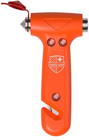 Swiss Safe 5-en-1 martillo de la emergencia del coche ((1-Pack) Naranja)
