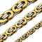 ChainsHouse Königskette Edelstahl Gold Kette Herren Halskette Byzantinische Kette 6MM breit Plattenkette 56cm Halskette Kette Damen Männer Schmuck