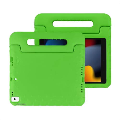 iMoshion Kinder Tablethülle Schutzhülle mit Handgriff Kickstand für das iPad 10.2 Zoll Grün