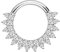 PIERCINGLINE 750er Gold Segmentring Clicker 18 KARAT EINGEFASSTE KRISTALLE mit SPITZEN Piercing Ring Nase Septum Ohr Helix Weißgold