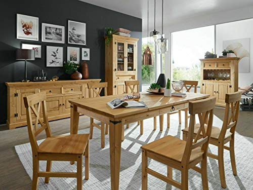 G+K Esstisch WZ-0204 Kiefer Massiv Eichefarbig 180x90 Küchentisch Tisch Küchentisch