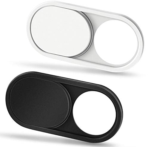 CloudValley Cache Webcam, 0.6mm Ultra-Mince métal, Cache Camera pour Ordinateur Portable, MacBook Pro/Air, Mac, PC, iPad, Tablette, Webcam Cover 2pcs Noir & Blanc