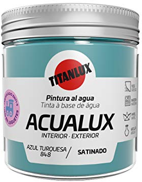 Titanlux Acualux pintura acrílica multiadherente Satinado Azul Turquesa 75 ml