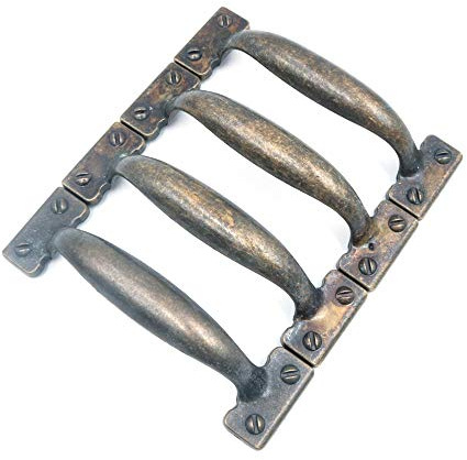 Namvo 4pcs Green Bronze Shaker Style D Handle Kitchen or Cupboard Handles