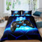 Gamer Duvet Cover Set Boys Teens Video Game Gaming Bedding Set Geometric Triangle Comforter Cover Kids Console Gamepad Anime Quilt Cover Bedroom Collection 3Pcs Double Size,Blue