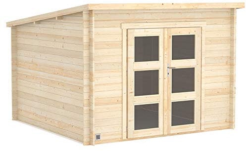 Forest Style Gartenhaus aus Wildholz, 8,9 m², Blockbohlen 28 mm