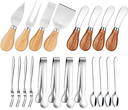 YUANQIAN Cheese Knives with Wood Handle Steel Stainless Cheese Slicer Cheese Cutter