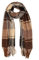 Miss Lulu Schal für Herren, kariert, Winter, warm, weich, Wolle, Schals mit Quaste, großes Schottenkaro, braun, L