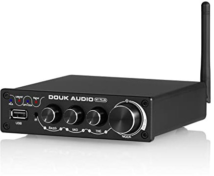 Douk Audio M1 PLUS Audio Amplifier, Mini Bluetooth 5.0 Digital Amplifier Receiver 100W×2 Power Amp with USB, Coaxial, Optical, RCA Inputs, and Remote Control