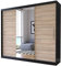 Fabryka Mebli Idźczak Kleiderschrank mit Spiegel, Schiebetüren - Schwebetürenschrank, Schlafzimmerschrank - 61 x 233 x 218 cm - Schrank für Schlafzimmer, Ankleidezimmer, Garderobe - Grau, Sonoma