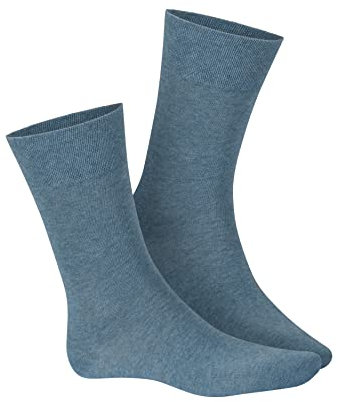 Hudson Herren Relax Cotton druckfreier Bund Socken, Jeans-Mel. 0667, 41/42