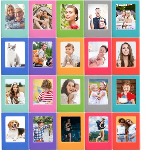 Epakh 20 Packs Magnetic Mini Picture Frames for Fridge, Multicolor