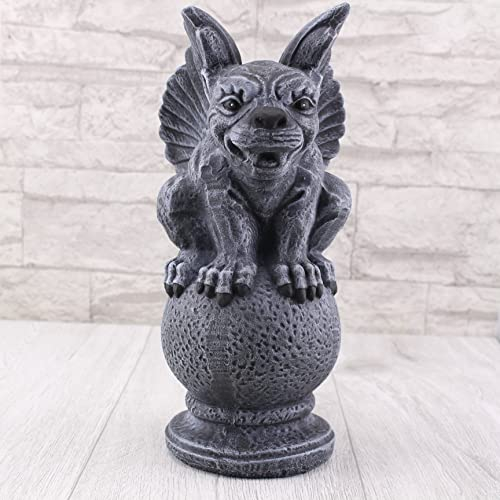 STEINFIGUREN SPICKER Steinfigur Gargoyle Torwächter 240 Gartenfigur Steinguss Basaltgrau