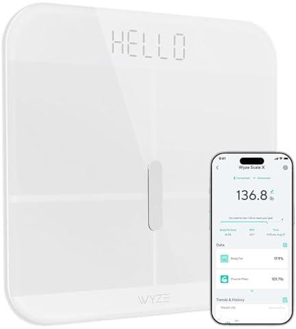 Wyze Smart Scale X Digital Bathroom Scale for Body Weight and Fat(White)