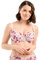 Sans Complexe Soutien Gorge Emboitant avec Armatures, Modèle Arum Mosaïc, Dentelle Florale avec imprimé Multicolore, Jeux de laçages féminins à l'entre-Seins, Imprime Fleurs Rouge Perse, 100E