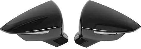 Cubierta de Espejo Retrovisor, Cubierta de Espejo Lateral, Carcasa de Espejo Retrovisor, Par de Cubiertas Protectoras de Espejo Retrovisor, Repuesto Izquierdo Derecho para SEAT Leon(Negro brillante)