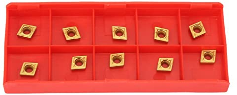 Artillery Wendeschneidplatten, 10Pcs CCMT060204 Zinnbeschichtetes CNC Hartmetall Einsatzschneider Fräseinsätze für Drehwerkzeughalter Ersatz Wendeplatte