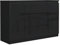 meble masztalerz Kommode Schwarz Hochglanz mit 3 Schubladen und 2 Türen 120 cm, Sideboard Wohnzimmer, Schlafzimmer H: 78,2 cm, B: 120,4 cm, T: 39 cm Kommode mit Schubladen, Schubladenschrank