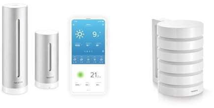 Netatmo Stazione meteo intelligente: WiFi, wireless, sensore interno ed esterno & Custodia protettiva funzionale per la stazione meteo intelligente