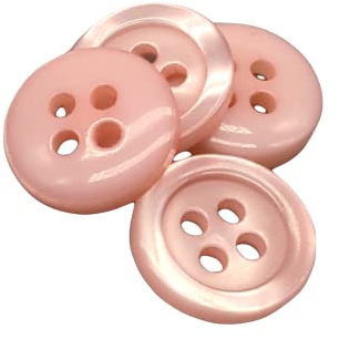50 Perlmuttknöpfe - 5 Größen und 11 Farben zur Auswahl - Hergestellt und versandt aus Spanien (Rosa, 12 mm)
