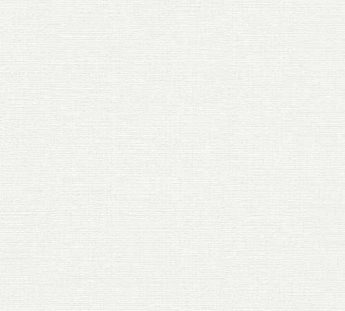 Livingwalls Premium Wall 2 389721 Non-Woven Wallpaper Plain 10.05 m x 0.53 m Made in Germany White