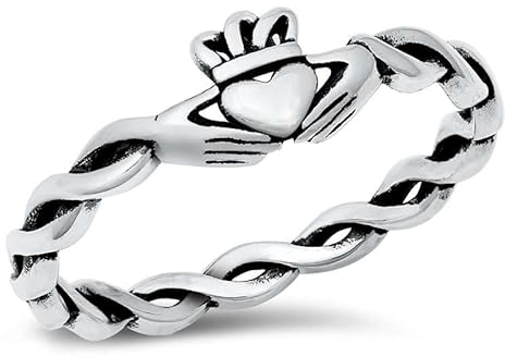 Joyara Sterling Silber 925 Seil Claddagh Ring