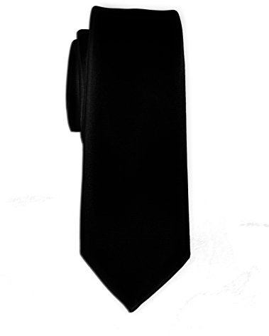 Remo Sartori - Damen-Krawatte, schmal, aus einfarbigem Samt, Breite 5,5 cm, Made in Italy, Schwarz , Einheitsgröße