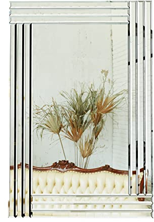 Glaucus Wandspiegel 70x100 cm - Rechteckiger Spiegel ohne Rahmen, Groß Badezimmerspiegel Schminkspiegel, Wandmontage Dekorativer Spiegel für Wohnzimmer, Schlafzimmer, Flur