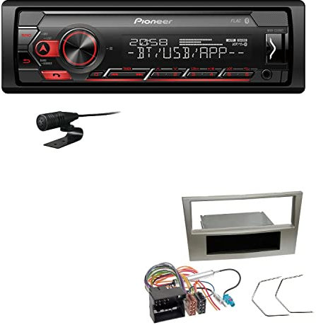 Pioneer MVH-S320BT 1-DIN Bluetooth Autoradio USB FLAC Spotify mit Einbauset passend für Opel Astra H Twin Top 2006-2010 Satin Stone