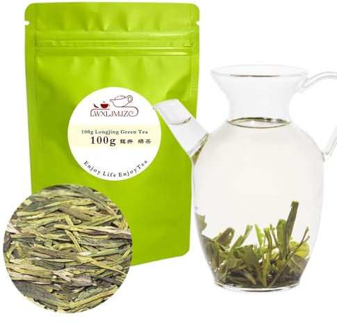 LWXLJMJZC -50 tasses Premium Long Jing (Dragon Well) Thé vert naturel Xihu Longjing Thé vert feuilles en vrac Thé vert chinois au début du printemps-100g