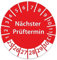 Prüfplakette DGUV V3 Nächster Prüftermin E-Check Elektro - 2025-2030 - Wasserfest/UV-Schutz - 30mm Plakette für Tritte Leitern Feuerlöscher Maschinen (1.000 Stk., Nächster Prüftermin - Rot)