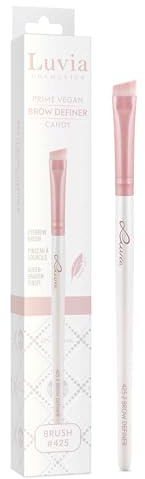 Professioneller Make-up Pinsel Luvia, Augenbrauen Schminkpinsel, Eyebrow Pinsel, Augenpinsel, flacher angeschrägter Pinsel, veganer Kosmetikpinsel, 425 // Brow Definer - Candy