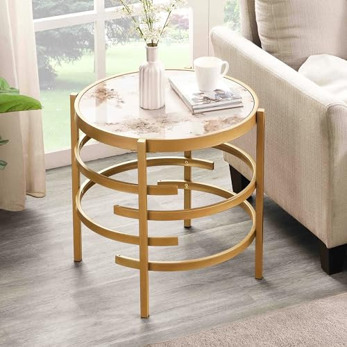 LIFE SKY End Table, Cast Iron, Gold