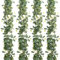 UXORSN 4 Stück Künstliche Eukalyptus Girlande Weihnachten Weiße Hortensien Efeu Hängepflanze Kunstpflanze Reben Gefälschte Schmetterling Grün Blättergirlande für Hochzeit Party Wand Tisch Dekor