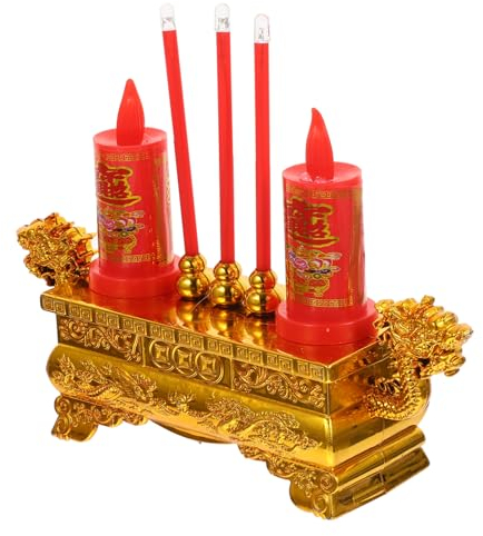 Brûle- Électronique Encensoir Electrique Lampe à Bougie LED Chinoise Bougies De Culte Menées Lumière du Temple Bouddhiste Style Chinois Plastique Fournitures D'autel