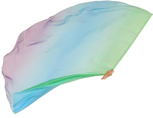 Baisdan Bandiere di culto extra large da 190,5 x 139,7 cm, con asta flessibile, per adorazione profetica, adorazione e danza di lode (#11 verde-blu-viola)