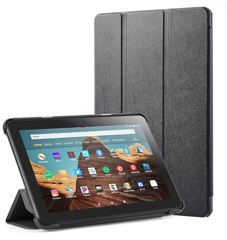 Fire HD 10 Tablet Hülle,Tablet Hülle für Amazon Kindle Fire HD 10 & 10 Plus(13./11. Generation, 2023/2021) 10,1 - Schlank Klappbar Ständer PU Leder Case mit Automatischer Weck/Schlaffunktion