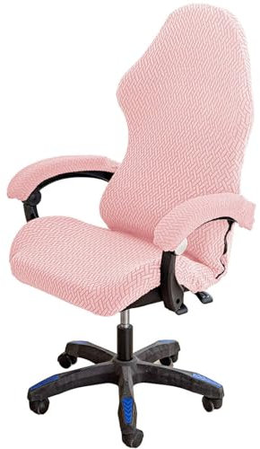 ZRCYXDW Lindo Elástica Funda Silla Gaming, Suave Fundas Elásticas para Silla De Juego Antideslizante Desmontables Funda para Silla De Oficina Lavable para Silla De Juegos-Rosado-Large